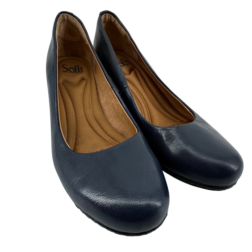 Sofft Leather Pumps Women 8M Navy Blue